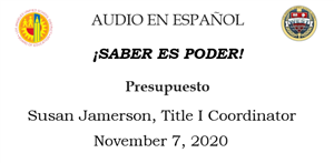 SSC Training on Budget in Spanish  